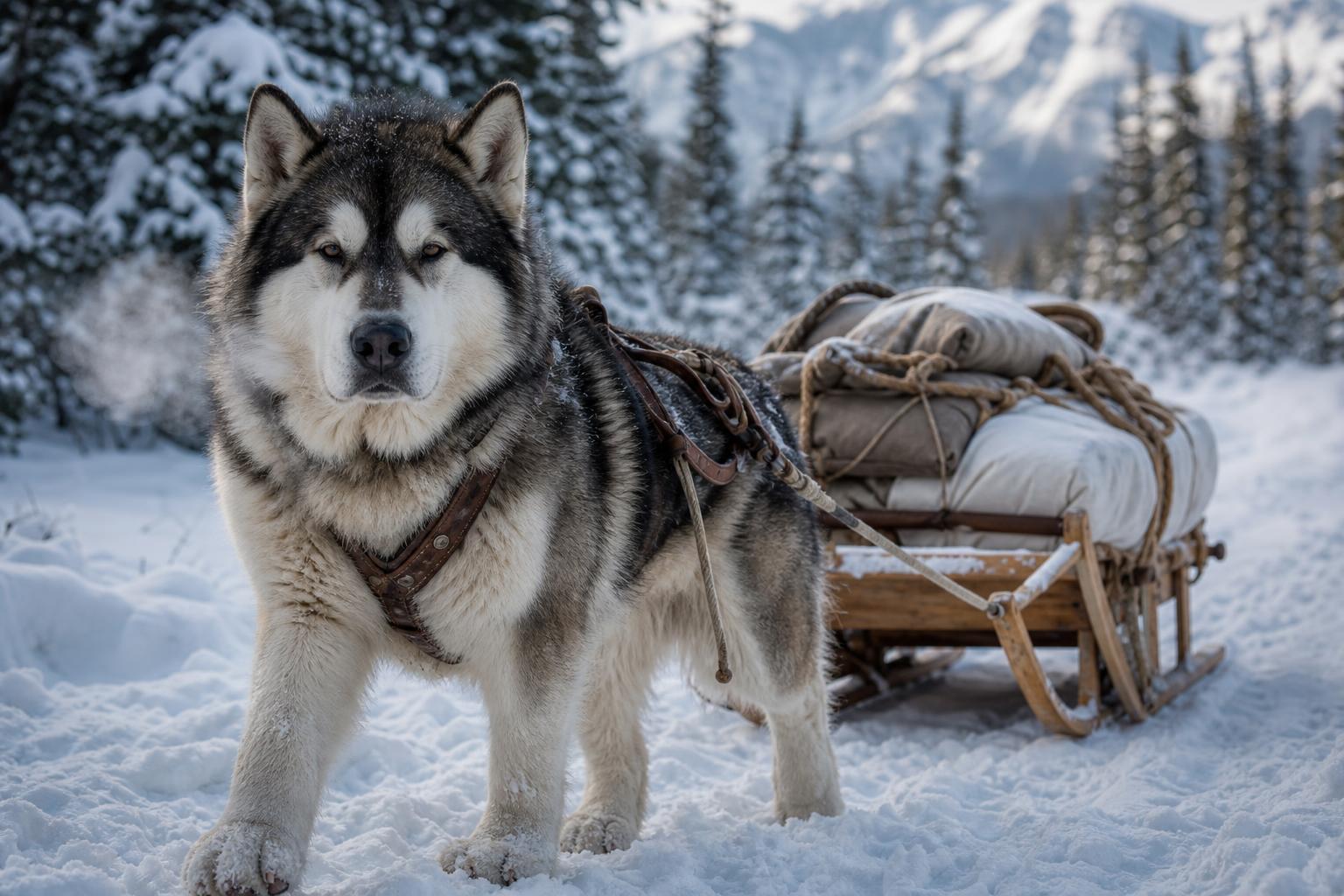 Alaskan Malamutes and Freight Pulling