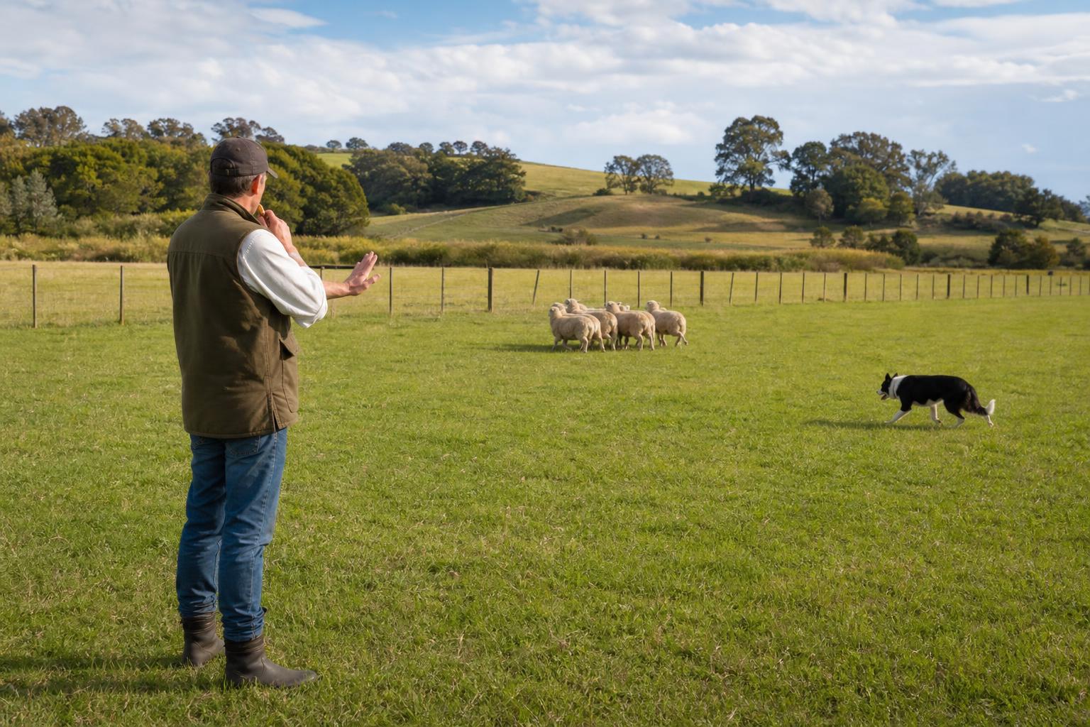 Developing Distance Control in Herding Dogs